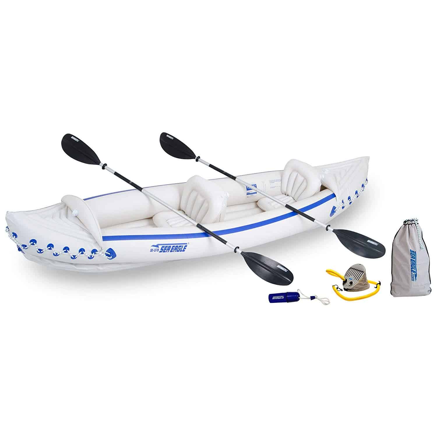 Sea Eagle 370 Delux 3 person Inflatable Portable Sport Kayak